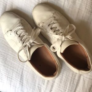 Frye White Leather Sneakers // 9